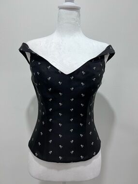 Vintage Ralph Lauren Rugby Off-Shoulder Silk Corset Top (Rare)